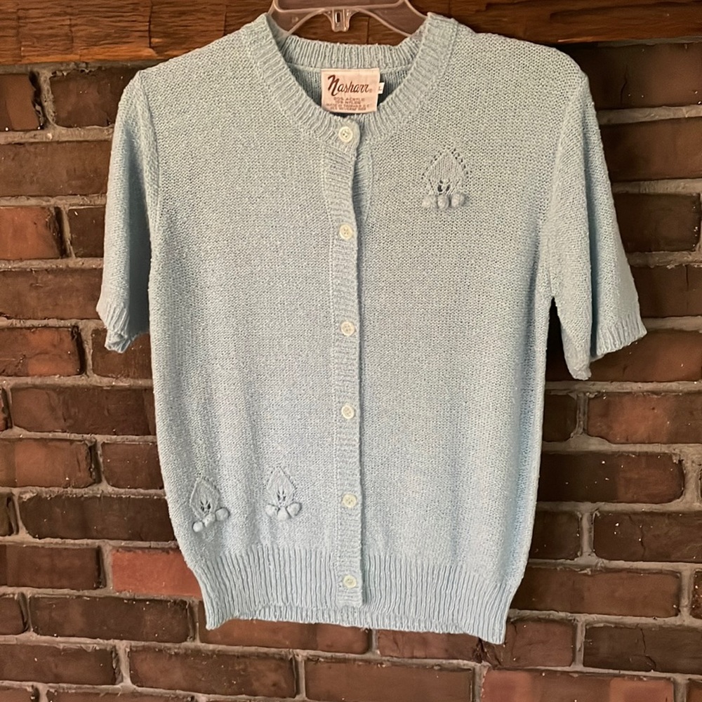 Vintage short sleeve knit sweater